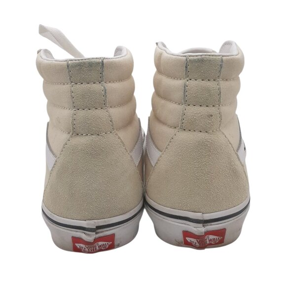 Vans SK8-HI Off White Cream Suede & Canvas High Top Lace Up Sneakers - Picture 5 of 13